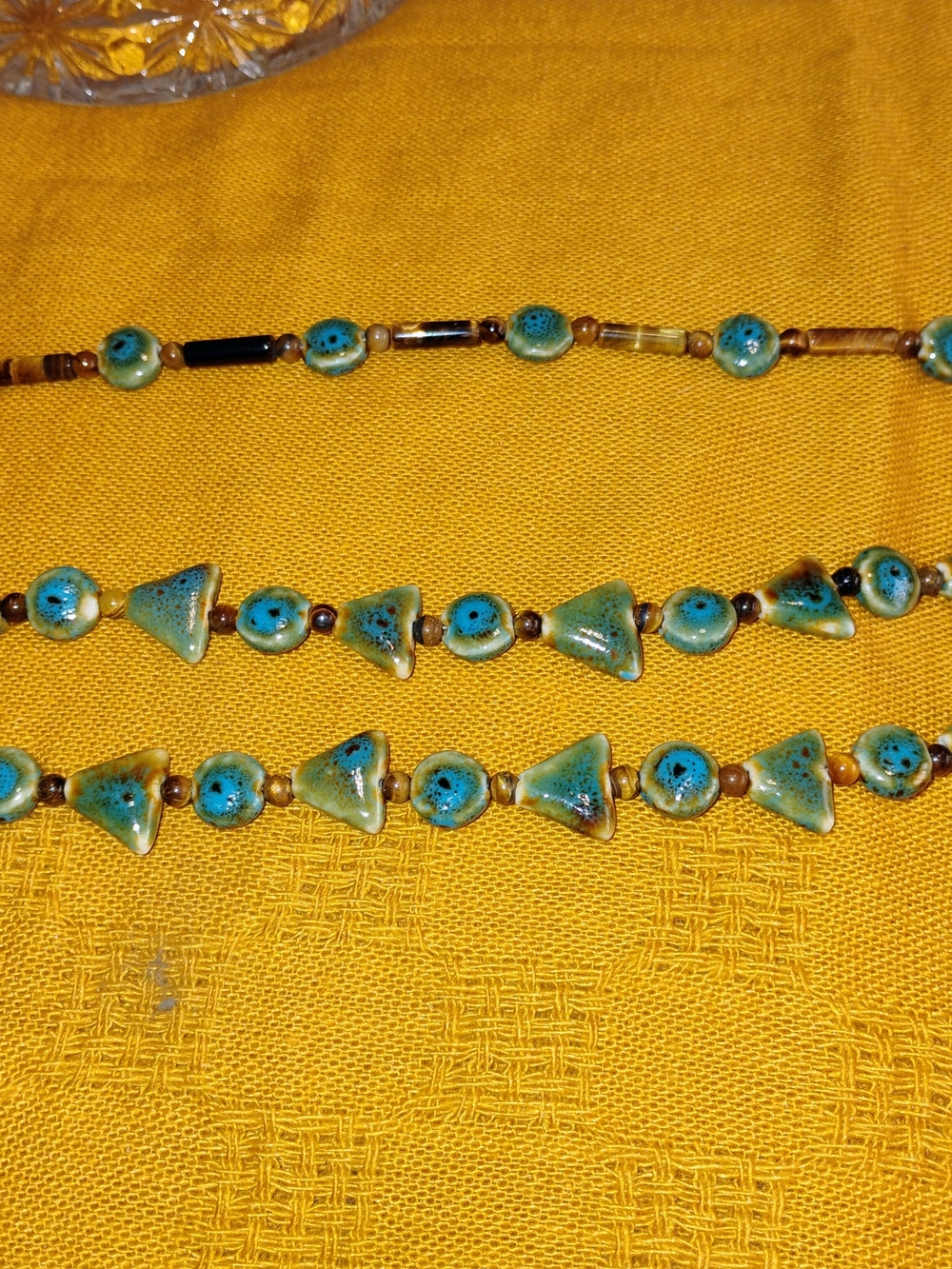 Handmade Green/Blue Stone Beaded Necklace And Jewelry Set. Boho Artisan Jewelry - Picture 11 of 15